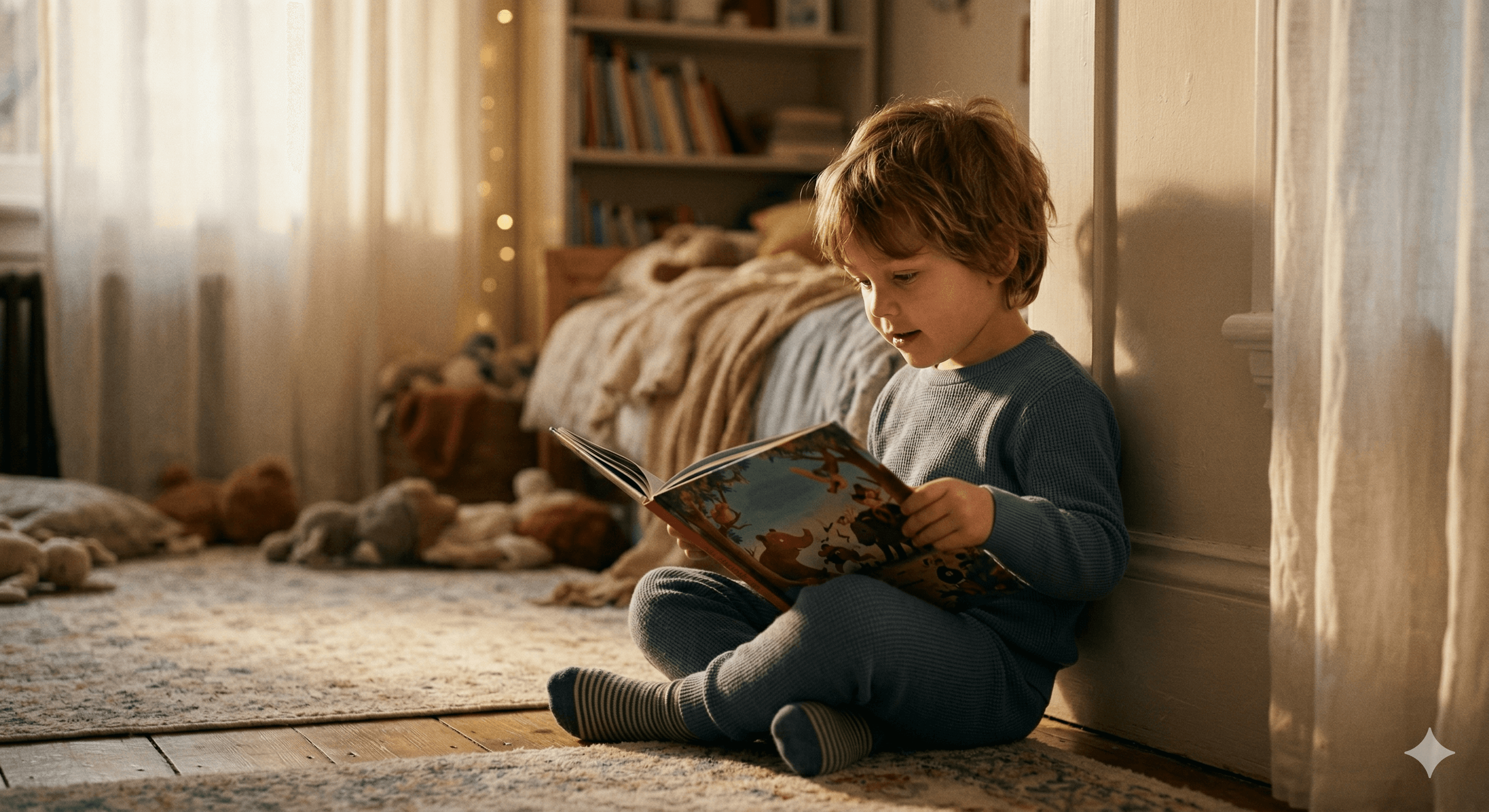 Parent and child reading together